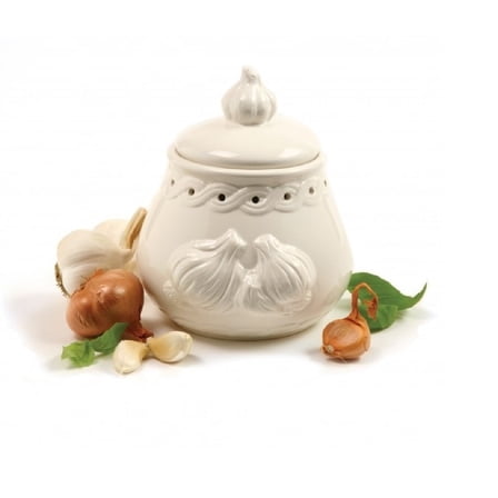 Norpro Deluxe Stoneware Garlic Keeper, 7"x 5" x 5.5", White