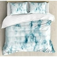 thumbnail image 3 of Ambesonne Apartment Fluffy Cloud Skyline Like Marble Motif with Grunge Features Art Image Duvet Cover Set, 3 of 3