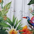 thumbnail image 5 of Orinice  Tropical Shower Curtain, Growth Rainforest of Hawaii with Frangipani Philodendron Birds of Paradise, Cloth Fabric Bathroom Decor Set with Hooks,  69x72, 5 of 7