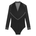 thumbnail image 6 of Yartina Men Sheer Mesh Latin Samba Rumba Dance Leotard Shiny Bodysuit Cha-Cha Ballet Dance Class Competition Black XXL, 6 of 7
