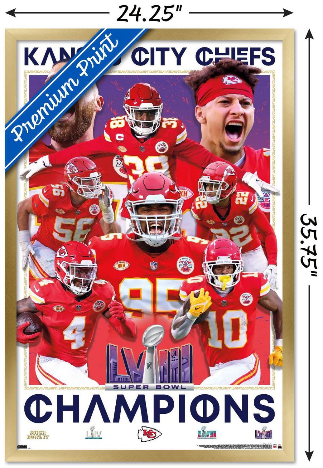NFL Kansas City Chiefs - Super Bowl LVIII Champions Wall Poster