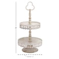 thumbnail image 4 of DecMode 12" x 24" White Metal 2 Tiered Server with Lace Inspired Edge, 1-Piece, 4 of 7