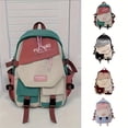 thumbnail image 3 of PRIYAL Aesthetic Color Contrast Travel Backpack, Large Capacity Flap Backpack Japanese Preppy Style Perfect for Travel, 3 of 9