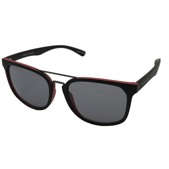 Perry Ellis Mens Sunglass Black Red Plastic Square, Solid Smoke Len PE84 2