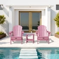 thumbnail image 3 of SERWALL Foldable Adirondack Chair Set of 4, All-Weather Outdoor Patio Chairs for Garden, Fire Pit and Backyard - Light Pink, 3 of 10
