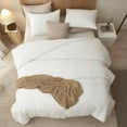 thumbnail image 3 of AOJIM White Comforter Set Full 3 Pieces Bedding Comforter Sets Full Warm Lightweight Duvet Set for Men Women Fluffy Full Bed Set All Seasons (1 White Comforter with 2 Pillowcases), 3 of 9