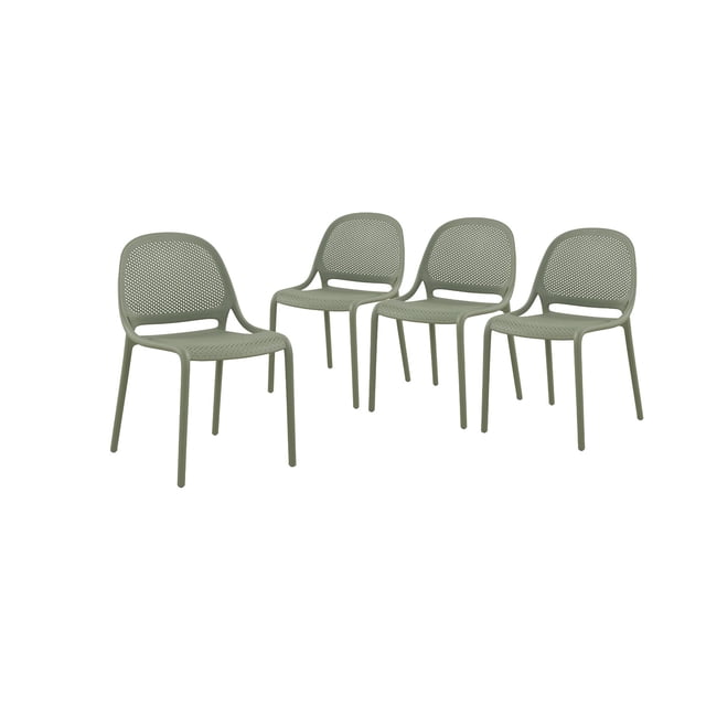 F. Corriveau International - Ensemble de 4 Chaises de Salle à Manger d'Été, Intérieur/extérieur, Vert