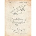 thumbnail image 2 of Borders, Cole 19x24 White Modern Wood Framed Museum Art Print Titled - PP17-Vintage Parchment Double Kick Skateboard Patent Poster, 2 of 4