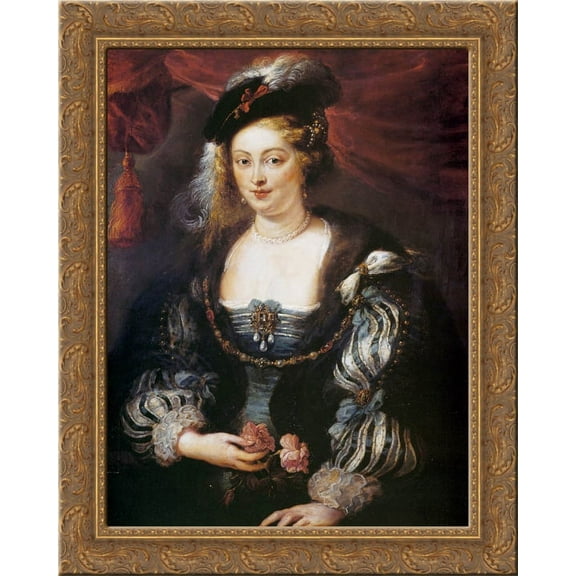 Helena Fourment 24x20 Gold Ornate Wood Framed Canvas Art by Peter Paul Rubens
