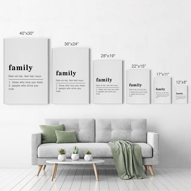 Smile Art Design Funny Noun Dictionary Definition of Family Canvas