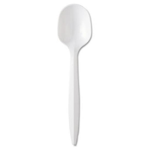 Medium-Weight Cutlery&#44; 6.25 in.&#44; Soup Spoon&#44; White