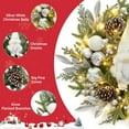 thumbnail image 3 of Pre-lit Christmas Wreath for Front Door, 22" Large Lighted Christmas Gnome Wreath, Winter Wreath with Silver White Xmas Balls 30 Lights and Timer for Indoor Outdoor Holiday Decorations, 3 of 7