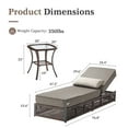 thumbnail image 5 of Opohoro 6-Pieces Adjustable Outdoor Rattan Wicker Chaise Lounge Set, Outdoor Reclining Chairs with Side Tables for Garden Pool Backyard Deck, Gray, 5 of 12