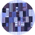 thumbnail image 1 of Ahgly Company Indoor Round Abstract Blue Contemporary Area Rugs, 5' Round, 1 of 4