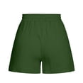 thumbnail image 2 of Abcnature Plus Size Shorts, Womens Athletic Shorts, Women Fashion Solid Color Casual Wide Leg Loose High Waist Lace-Up Shorts, Comfy Beach Shorts, Yoga Pants, Cycling Sport Shorts Green S, 2 of 5