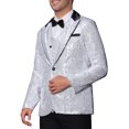 thumbnail image 4 of INSPIRE CHIC Men's Peak Lapel Disco Party Tuxedo Sequin Suit Jacket Metallic Sports Coat Blazer, 4 of 5
