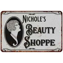 Nichole's Beauty Shoppe Chic Sign Vintage Decor 8x12 Metal Sign 108120021408