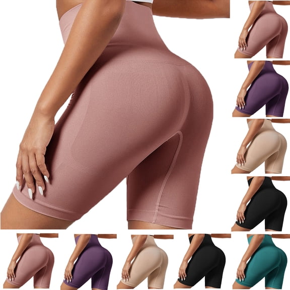 Feancey Tummy Control Yoga Shorts for Women Butt Lift High Waisted Workout Shorts Seamless Stretch Biker Shorts Buttery Soft Gym Running Short Pants Green S