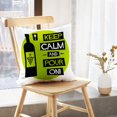 thumbnail image 5 of LALILO Throw Pillow Covers Keep Calm And Flat Quote Drink Wine Cushion Cover 18" x 18", 2 Pack, 5 of 6