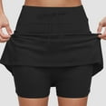 thumbnail image 2 of GEWSEY Midi Skorts for Women Casual Plus Size High Waist Athletic Skirt with Shorts Underneath Tennis Skorts with Pockets Tummy Control (Black, 4XL), 2 of 6
