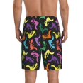 thumbnail image 2 of Balery Colorful Lizards Men's Cotton Knit Pajama Shorts Waistband & Pockets,Short Pajama Pants-Small, 2 of 8