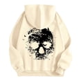 thumbnail image 6 of Women's Halloween Hooded Sweatshirts Skull Graphic Long Sleeve Drawstring Pullover Tops Skeleton Print Hoodie Shirts, 6 of 6