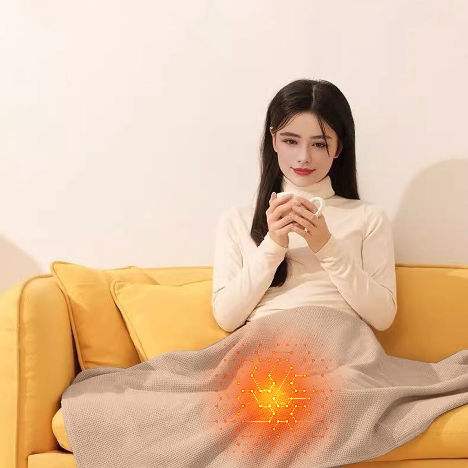 CQCYD under $5 Heating Shawl Portable, USB Heated Poncho for Outdoor Office,Rechargeable Heating Shawl for Camping Travel,Washable Electric Blanket for Body Warmth,3 Temperature Settings Heating Cape
