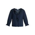 thumbnail image 5 of Time and Tru Women's Ruffle Neck Blouse with 3/4-Length Sleeves, Sizes XS-XXXL, 5 of 5