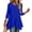 Blue, variant on Womens Loose‑Fit Solid Tunic Blouse Round Neck 3/4 Sleeve Irregular Hem Pullover Top For Daily Casual Wear Army Green 3XL