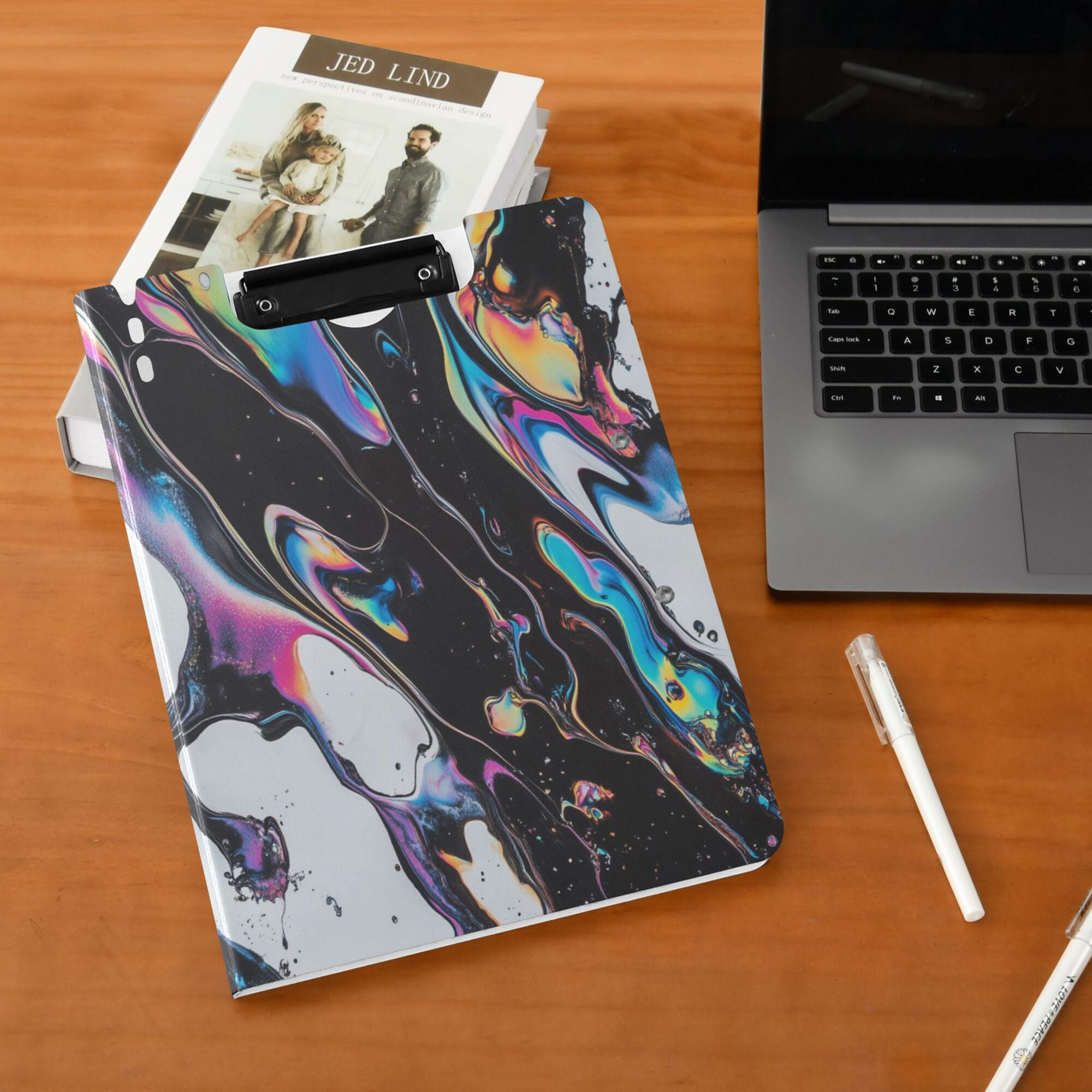 FORMRS A4 Clipboard Folder with Pen Holder Horizontal Foldable School Office Binder, Black