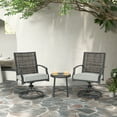 thumbnail image 1 of Costway Ensemble de 3 Pcs pour Patio, Chaise Pivotante, Table Basse, Siège Rembourré en Osier, Balcon, Véranda, 1 of 10
