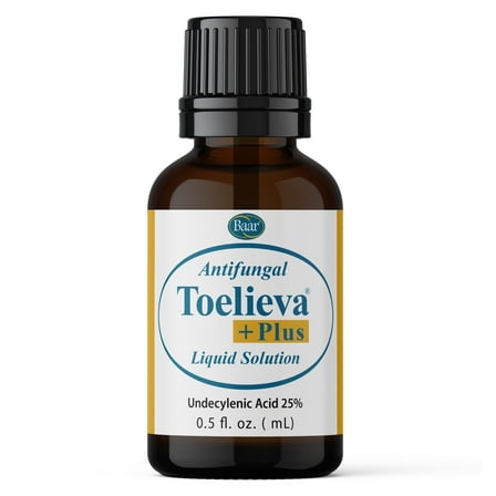 Toelieva +Plus Maximum Strength Antifungal Liquid Solution, Powerful Nail Fungus Treatment for Toenail & Fingernail, 25% Undecylenic Acid, Tea Tree Oil, Lavender Oil & Vitamin E, 0.5 Oz