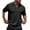 Black, variant on Men's Knitted Solid Color Short Sleeve Textured Casual Golf Shirt Summer Stretch Slim Lapel T-Shirt