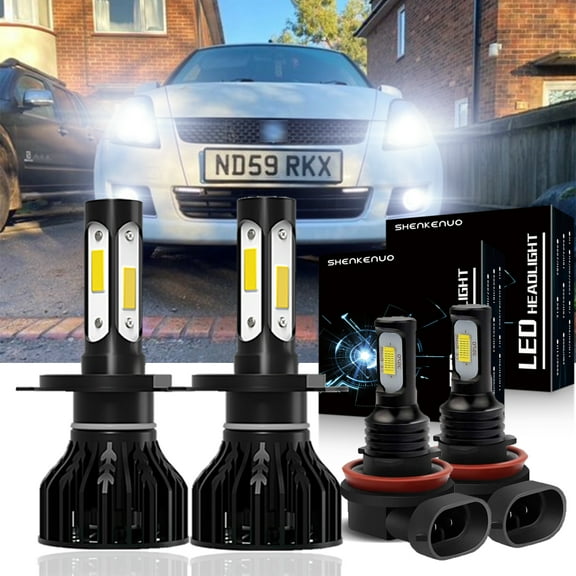 9003 H4 LED High/Low Beam Headlight Bulbs for 2007-2019 Suzuki Swift H11 Fog light Bulbs