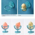thumbnail image 3 of Wall Hanging Sponge Egg Holder Bracket Rotatable Makeup Powder Puff Support Shelf Storage Rack, 3 of 10
