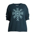 thumbnail image 2 of Heart N' Crush Women's Plus Size Snowflake Stitch Pullover Sweater, 2 of 6