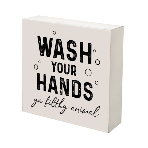 LifeSong Milestones 10x10 Shadow Box Wash Your Hands Filthy (White)