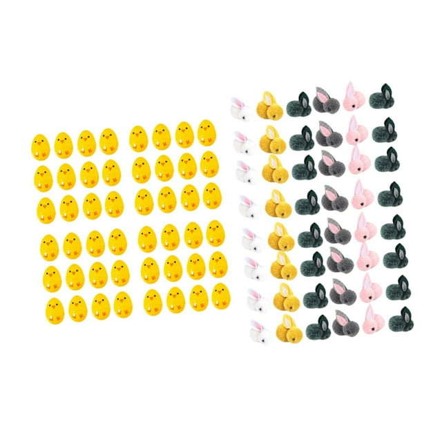 Huevos de Pascua rellenables con conejitos para fiestas infantiles. 48 set