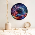 thumbnail image 5 of Picia Outer Space Floating Numbers And Letters Pattern Bone China Decorative Plate – Wall Decor with Stand and Adhesive, Elegant Ornament for Living Room, Office, or Entryway-7in, 5 of 6