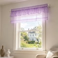 thumbnail image 1 of Lavender Purple Sheer Ruffled Window Valance, Rod Pocket Light Filtering Curtain Topper, Sheer Voile Window Treatment for Living Room Bedroom Kitchen Nursery, 1 of 5