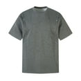 thumbnail image 1 of Blusas y camisas de manga corta y cuello redondo para hombre, blusas casuales de verano para hombre, blusas de manga corta y cuello redondo de color liso., 1 of 3