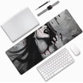 thumbnail image 6 of Dark Fantasy Gothic XXL XL Large Gaming Mouse Pad for Desk, Women Vampires Blood Face Non-Slip Long Extended Keyboard Pads Mousepad Rubber Table Mat 31.5 X 11.8 Inch, 6 of 6