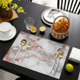 thumbnail image 4 of Gray Rose Gold Marble Pattern Summer Placemats Table Placemats Set Of 4-Linen Kitchen Washable Placemats Table Mats 11.8"x17.7" Non-Slip Heat Resistant, 4 of 6