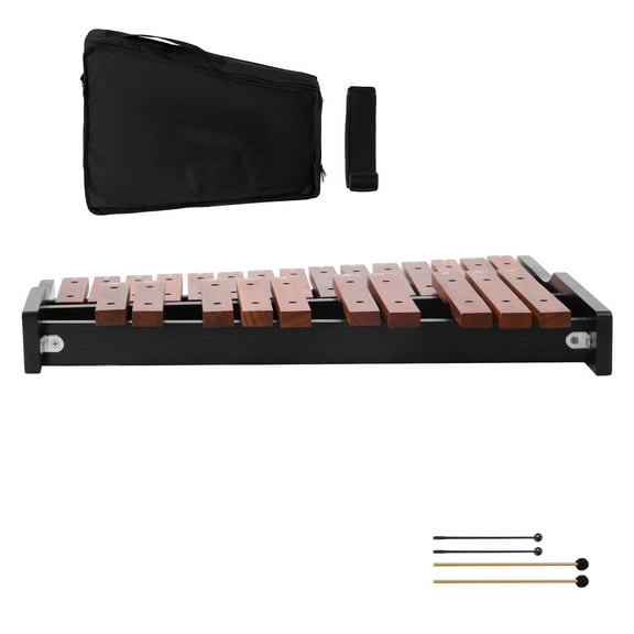 KFFKFF 25-Note Wooden Glockenspiel Xylophone with Mallets and Carrying Bag, Ideal Percussion Instrument Kit for Beginners, Adults, and Students