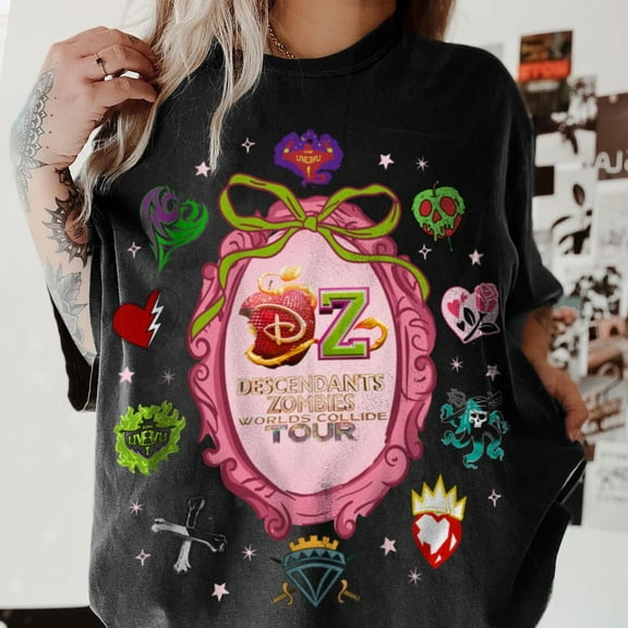 Descendants Zombies Mirror Coquette Bow Comfort Shirt, Descendants Zombies Worlds Collide Tour Oufit