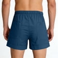 thumbnail image 4 of Purcolt Men's Cotton Shorts Casual Elastic Waist Drawstring Lightweight Loose Fit Summer Beach Vacation Short with Pockets, 4 of 9