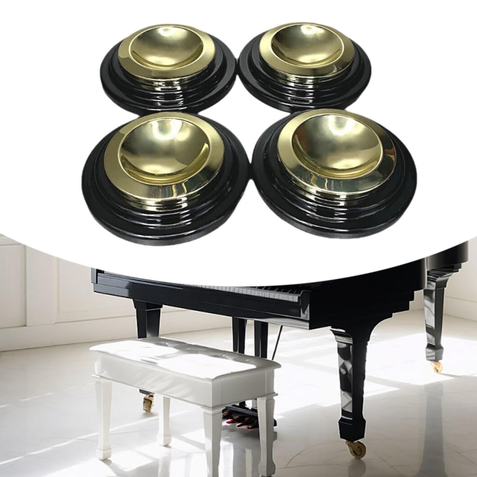 4 Pack Piano Casters Piano Caster Cups Metal Rubber Bottom Grand Piano Floor Protectors for Concert Home Use