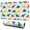 White Colorful Dinosaurs-1, variant on Long Mouse Pads for Desk,White Colorful Dinosaurs Silhouette Desk Mats on Top Of Desks, Desk Mouse Pad Extra Large with 3mm Non-Slip Base and Stitched Edge for Gaming,Work,Home 31.5"x11.8"