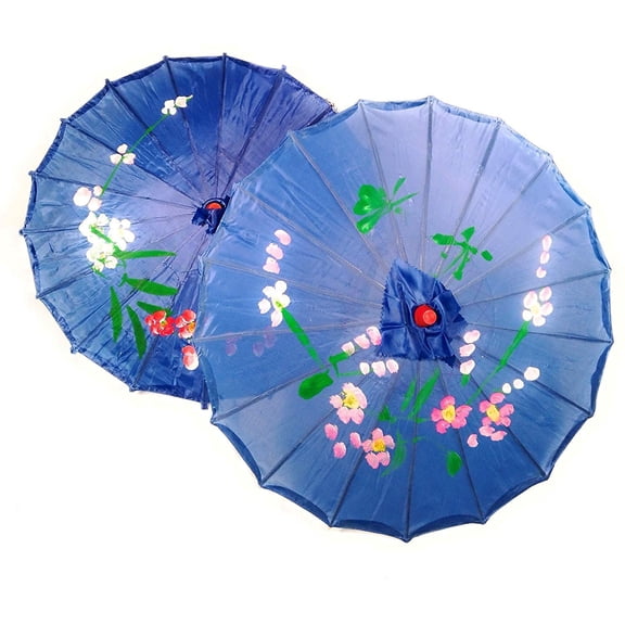 TJ Global PACK OF 2 Japanese Chinese 33" Umbrella Parasol For Wedding Parties, Photography, Costumes, Cosplay, Decoration And Other Events - 2 Umbrellas (White)