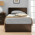 Sauder Parklane Platform Twin Bed with Headboard, Espresso Finish
